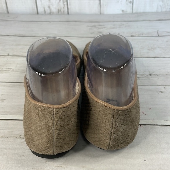 Taupe French Sole New York FSNY Textured Suede Smoking Loafer Flats - Picture 4 of 12